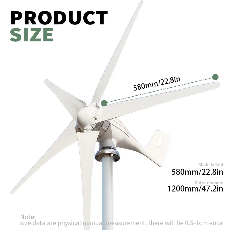 Turbină eoliană de 4000W pentru sistem Off Grid cu MPPT 12V 24V 48V