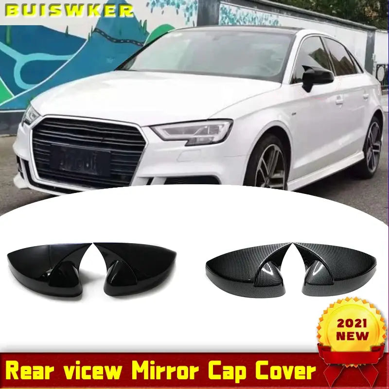 For Audi A3 S3 8V RS3 2013 - 2019 RearView Mirror Case Cover Carbon Fiber pattern or Black Cover Car exterior parts by InterCyprus Trading Ltd