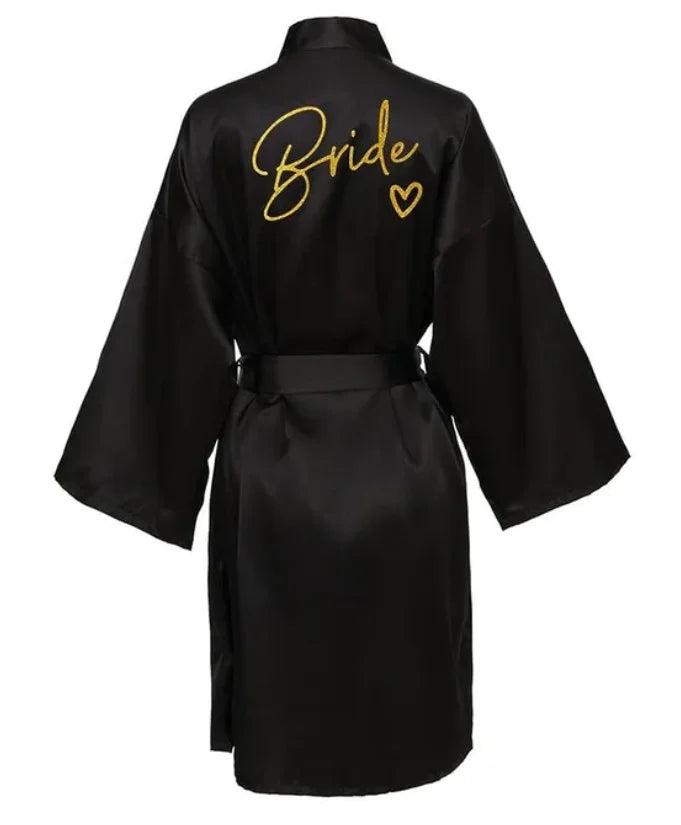 Team Bride Satin Robe - Elegant Silk &amp; Polyester Robe for Women