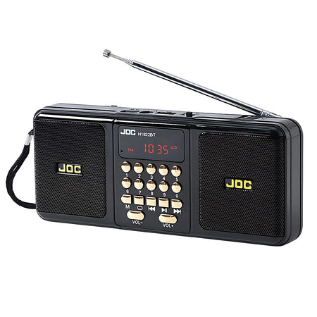 Portable Wireless FM Radio Speaker with Bluetooth and Rechargeable Battery Black