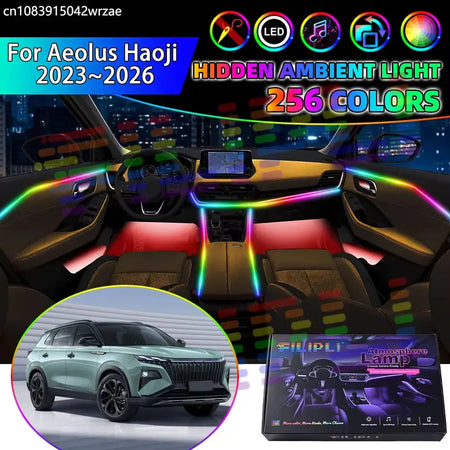 For Aeolus Haoji 2023~2026 Dongfeng Huge RGB Car Interior Ambient Lights Strips Breathing Lighting Kit App Control LED strips by InterCyprus Trading Ltd
