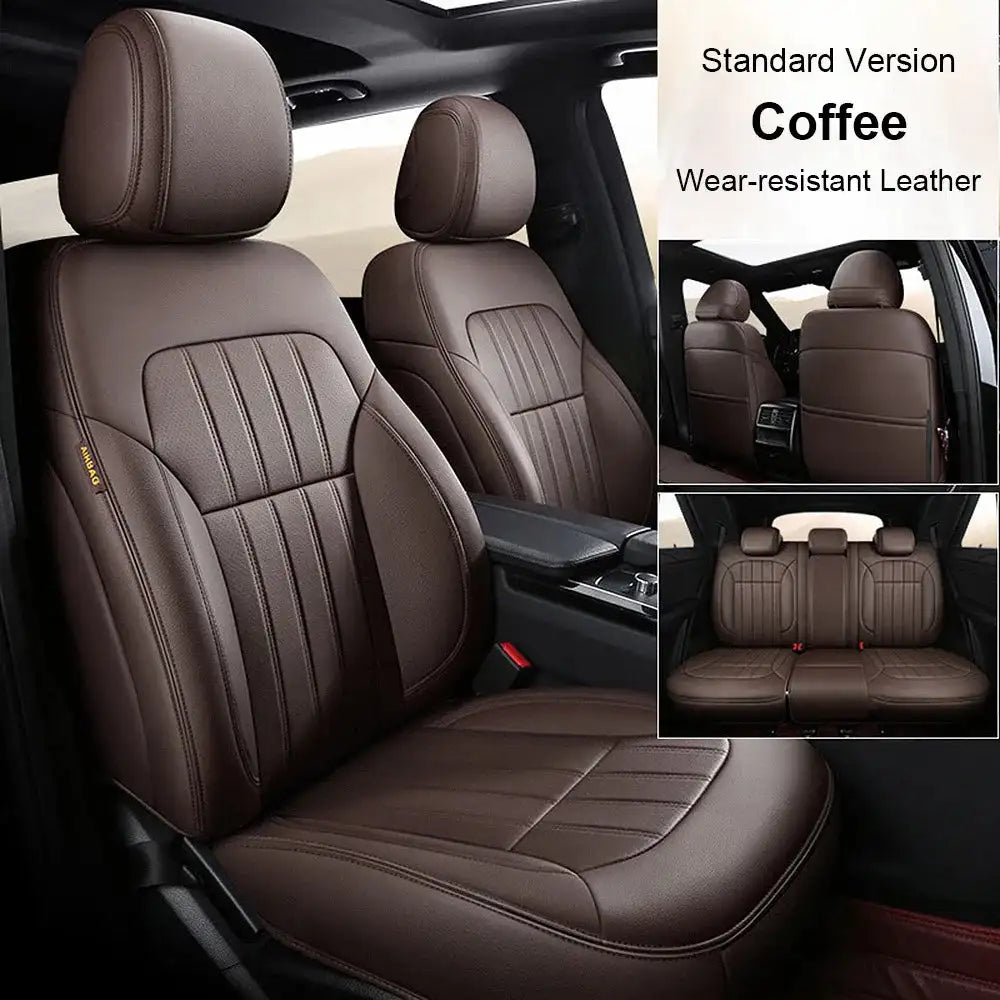 Custom Fitted Faux Leather Seat Covers For Audi A4 B8 8K Coffee / CHINA