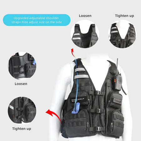 Rhinowalk Motorcycle Vest Adjustable Size Motor Breathable Motocross Vest Motorbike Jacket Backpack Support Water Bag And Helmet by InterCyprus Trading Ltd