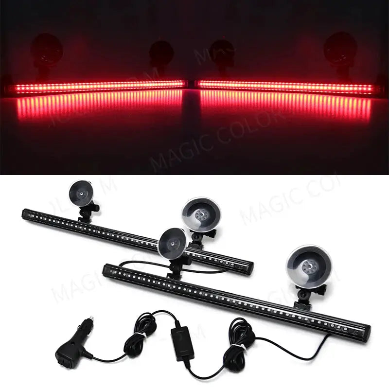 96 LED Car Strobe Light Emergency Flash Warning Lamp 2-in-1 3030 SMD Windshield Bar Auto Traffic Advisor Car Accessories 12V-24V by InterCyprus Trading Ltd