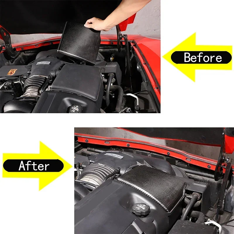 Cubierta Protectora de Fibra de Carbono para Filtro de Aire Corvette C6