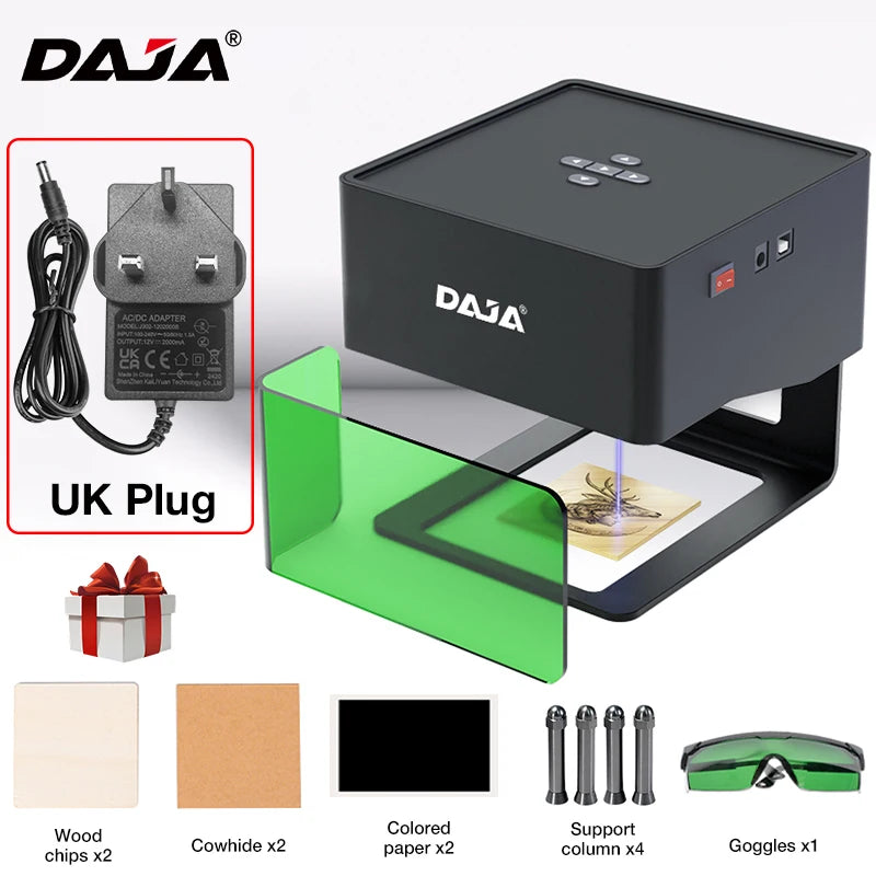 DAJA DJ6 Mini Portable Laser Engraver &ndash; Bluetooth Enabled DJ6 (UK Plug)