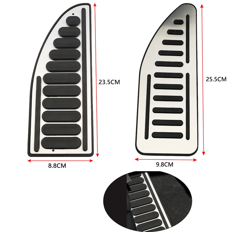 Pedal Coverage Set for Ford Focus and Jeep Compass With Stainless Steel Foot Rest Protection