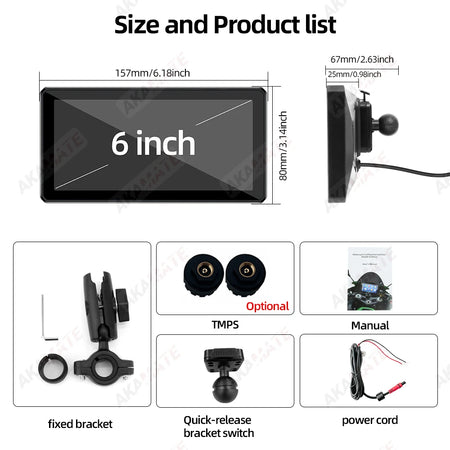 6Inch Motor Monitor &ndash; Wireless CarPlay Android Auto GPS