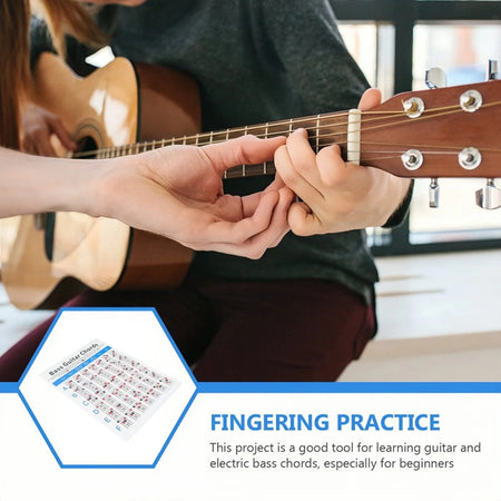 Miwayer Guitar Chord Practice Chart Poster - Compact Guide