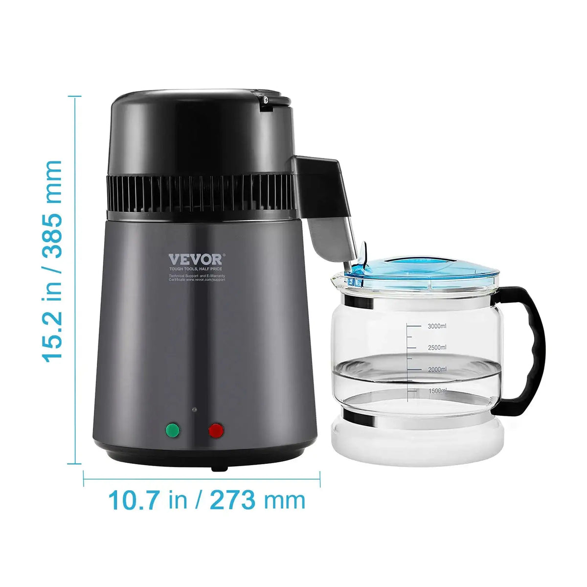 4L Distiller 750W Countertop Distilled Water Maker grey / GERMANY