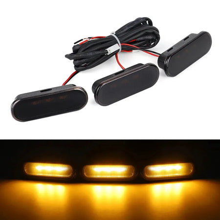 3 pcs Front Grill Lights for Ford Bronco 2021-2024 2-door and 4-door Badlands Wildtrak Everglades by InterCyprus Trading Ltd