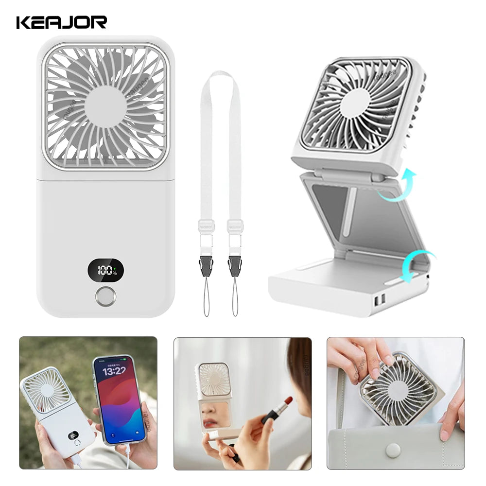 Portable USB Rechargeable Neck Fan 2500mAh &ndash; Foldable Design