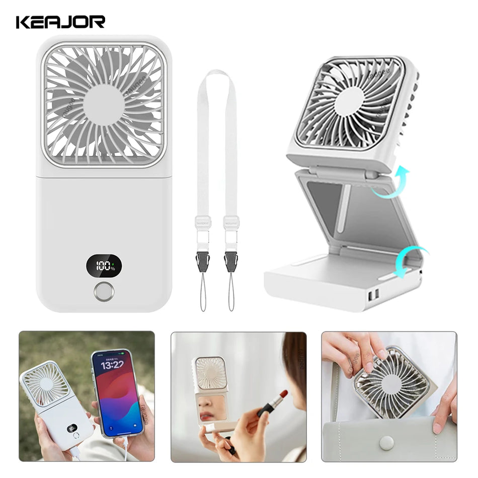 Portable USB Rechargeable Neck Fan 2500mAh &ndash; Foldable Design