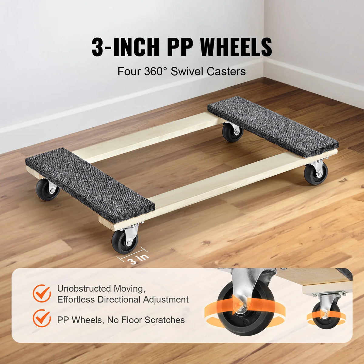 SucceBuy 1000Lbs Pallet Trolley &ndash; Heavy Duty Casters