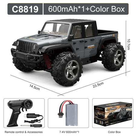1 Of 20 Full-Scale RC Car 4WD Off-Road Crawler &ndash; LED Lights GRAY