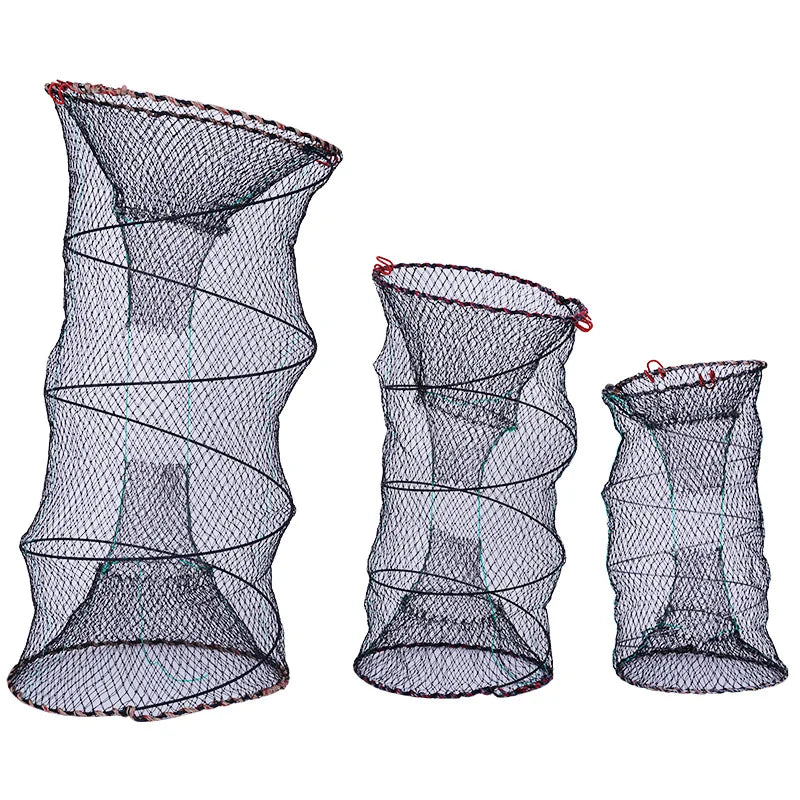Collapsible Telescopic Fishing Trap for Crayfish, Crab, Shrimp &amp; Lobster - Portable &amp; Foldable 40x80CM Net