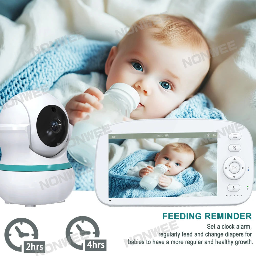 5&quot; HD Baby Monitor with 360&deg; Pan-Tilt, 35-Hour Battery, and Temperature Alerts