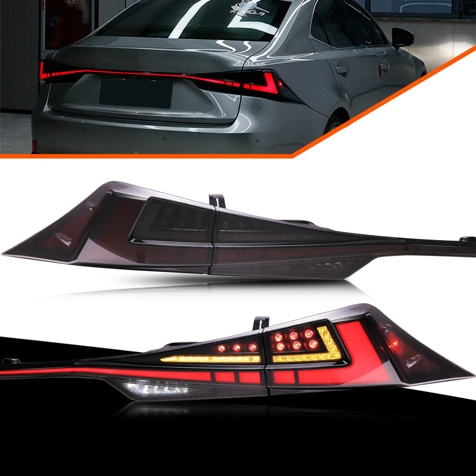 Luci posteriori a LED per Lexus IS250 IS350 ISF IS200t IS300 2014 a 2020 Segnali di svolta sequenziali con animazione dinamica Lampade posteriori