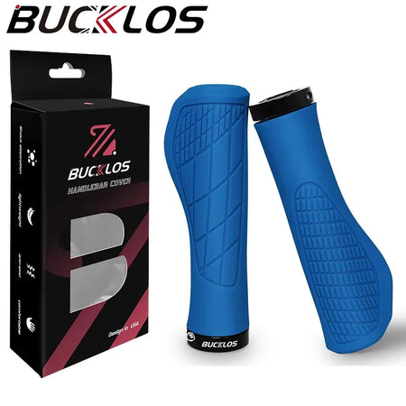 BUCKLOS Lockable Shock-Absorbing Bicycle Handlebar Grips Ergonomic-Blue