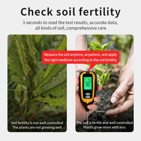 LCD Backlight Soil Tester &ndash; Multifunctional 6 in 1 Soil Analyzer