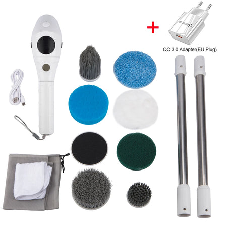Electric Cleaning Brush 8 In 1 &ndash; 8 Replaceable Heads White EU Plug