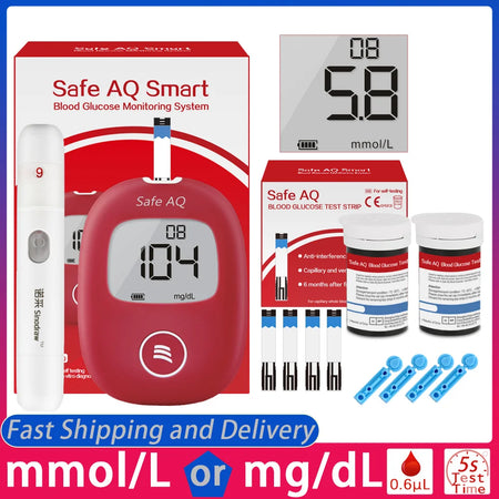 Safe AQ Blood Glucose Meter &ndash; Fast Results in 5 Seconds