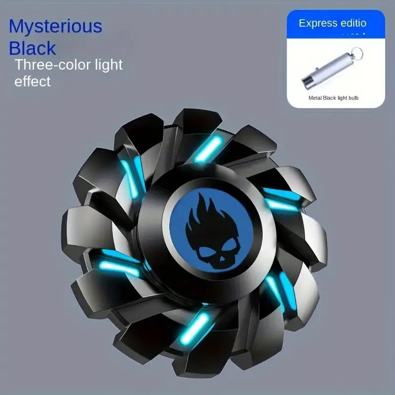 YIJOO Mini Smart Fidget Spinner - All-Metal, Luminous Gyro Set for Stress Relief Black basic version