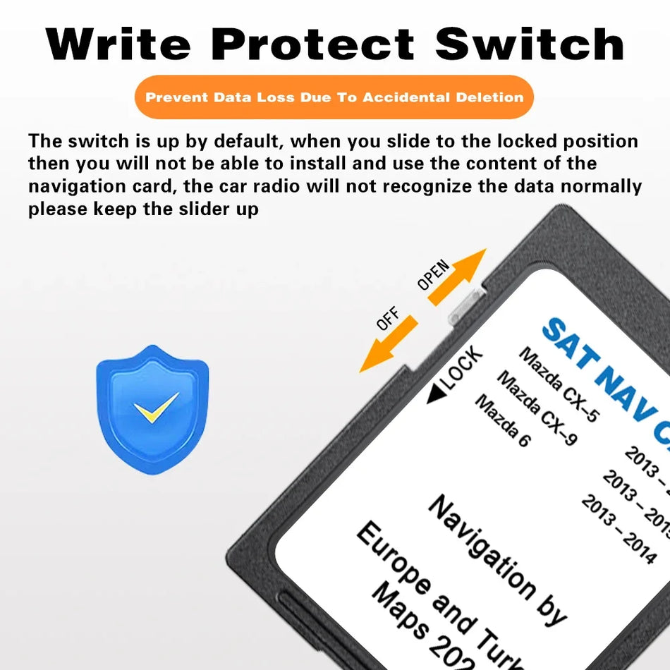 SD Navi Card Mazda CX-5 2013 2014 2015 &ndash; Europe Map 8GB