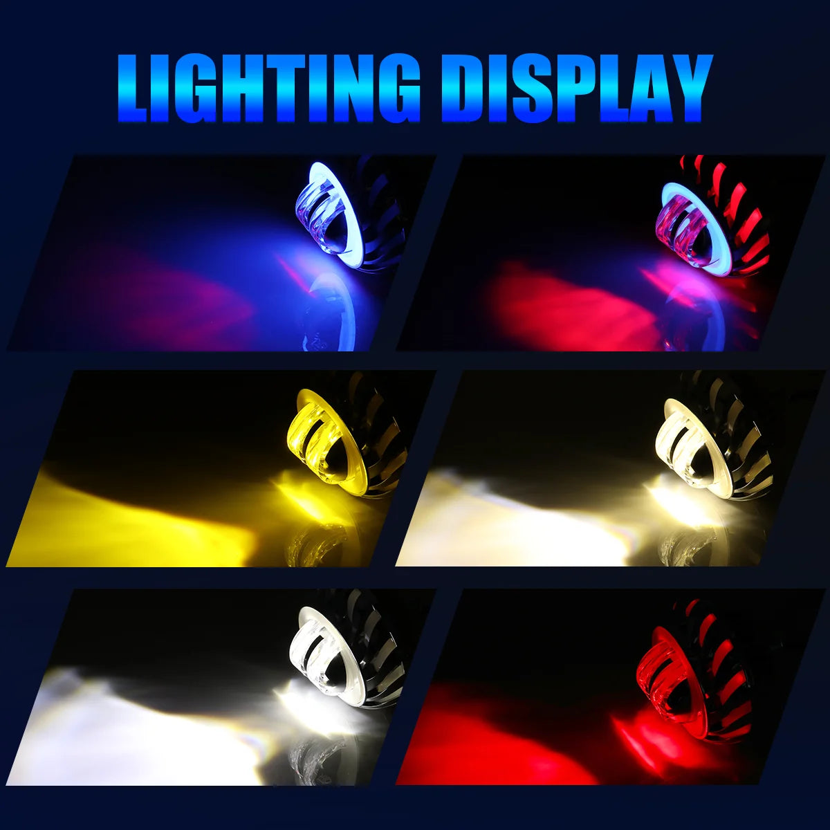 KEVANLY Motorcycle Headlight &ndash; Dual Halo LED Projector Lens