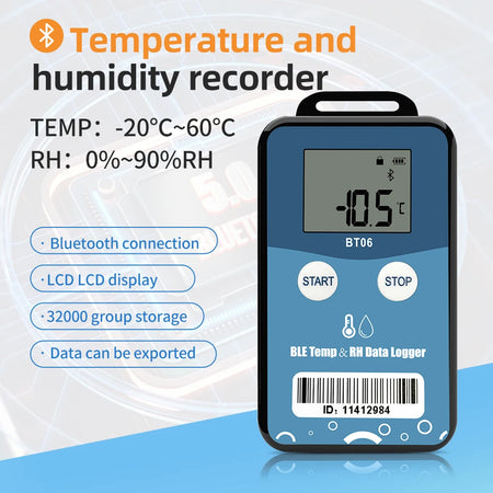 Bluetooth Temperature Humidity Data Logger BT06 &ndash; PDF Temp RH data logger
