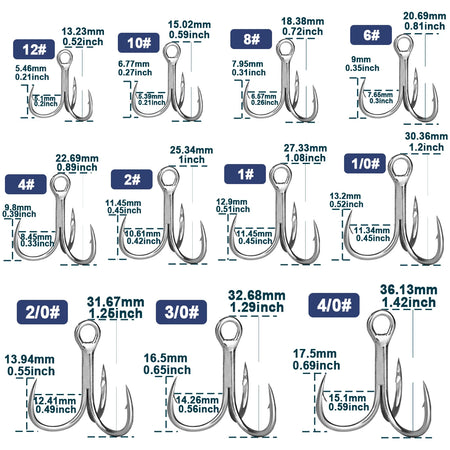 High-Performance Fishing Treble Hooks for Saltwater &amp; Freshwater
