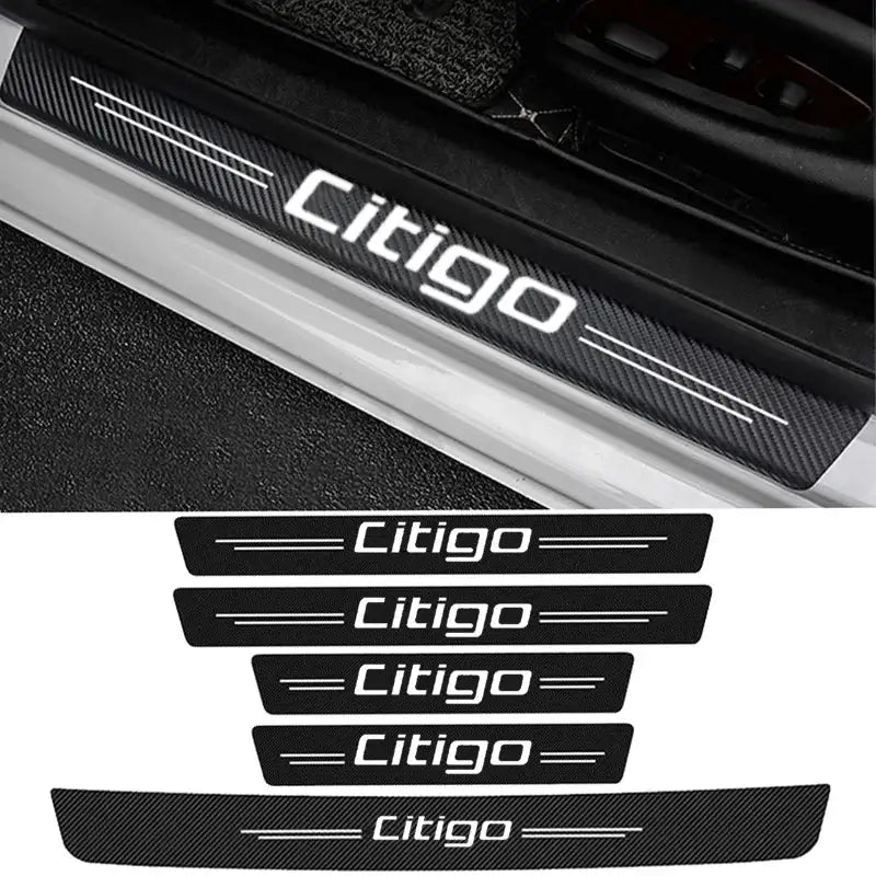 Carbon Fiber Anti Scratch Door Sill Sticker Skoda Citigo