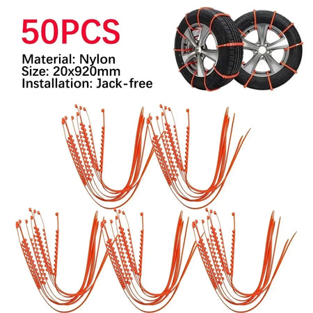 Car Tire Chains Winter Snow Tyre Anti Skid &ndash; Lightweight 50pcs