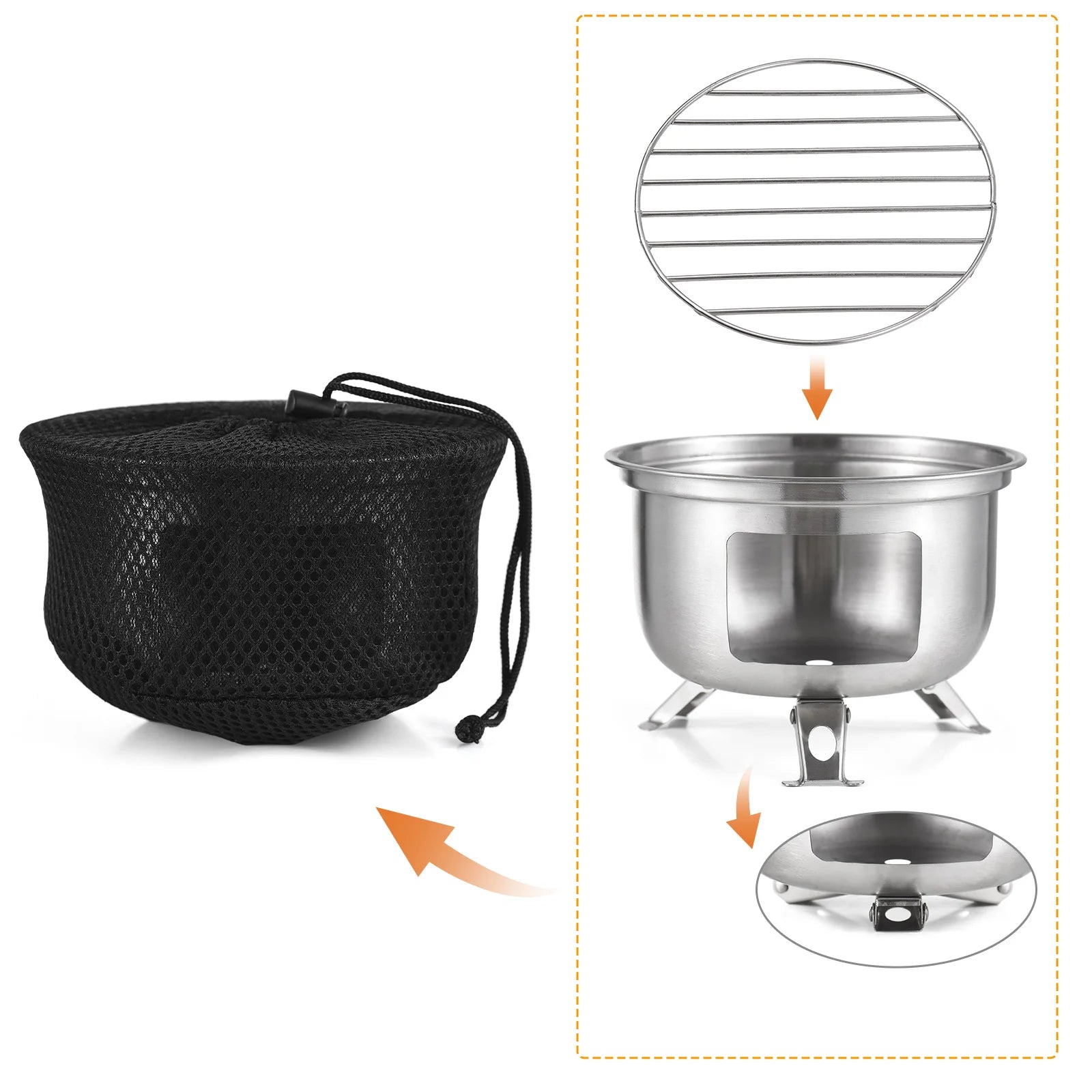 Camping Stove Mini Backpacking Wood Burner &ndash; All In One