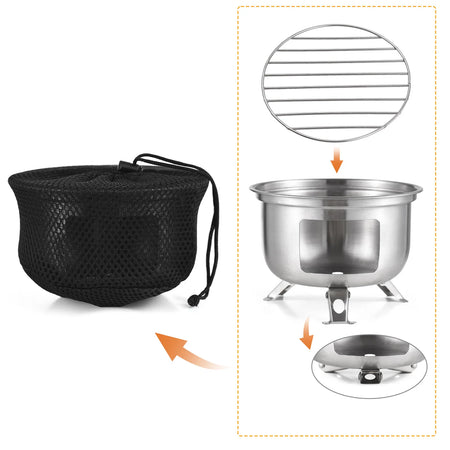 Camping Stove Mini Backpacking Wood Burner &ndash; All In One