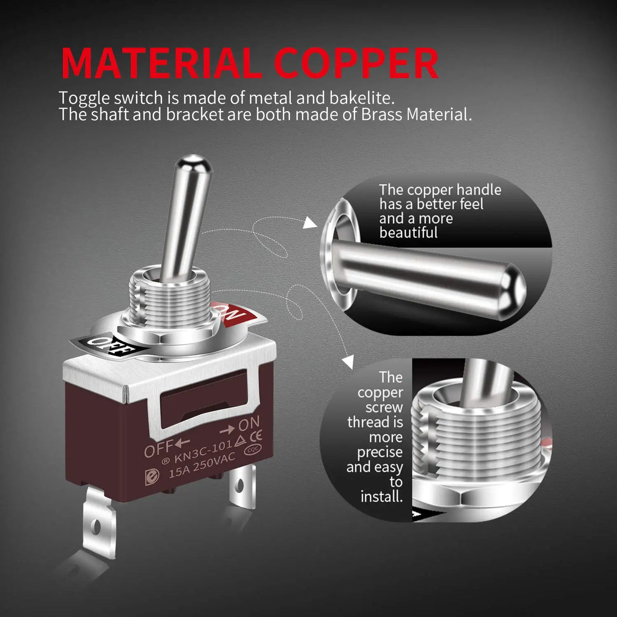 2PCS SPST Waterproof Toggle Switch 12V DC 30A 125VAC 20A Marine Heavy Duty 2 Pin ON Off Spade Terminals for Automotive Car Boat