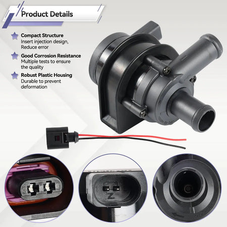 1K0965561J Cooling Water Pump Car Auto Additional Auxiliary Electric 12V for Jetta Golf CC Volkswagen VW Passat B5 B6 Audi A3 by InterCyprus Trading Ltd