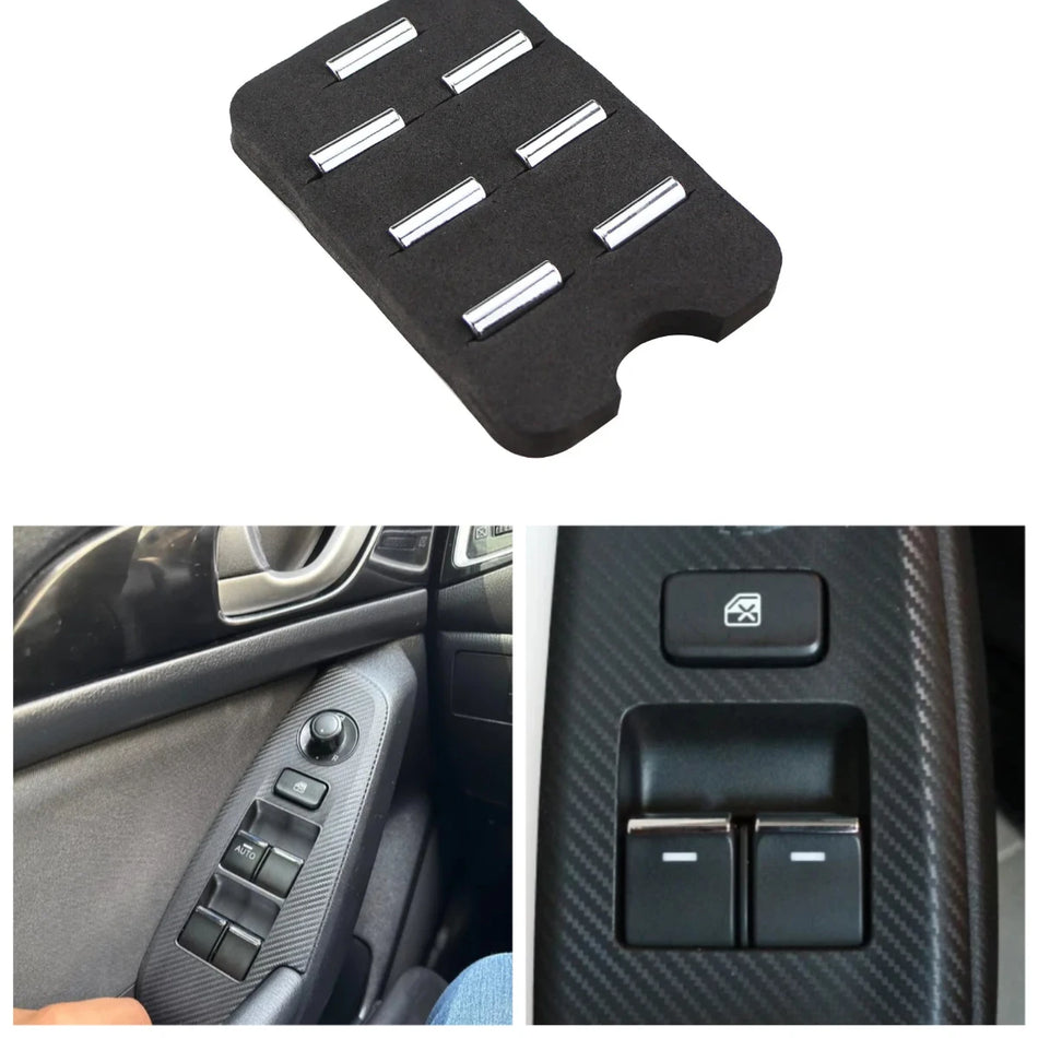 Fönsterlyftknappdekoration klistermärke för Mazda CX-5 ABS-kromtrim hållbar finish lätt passande inredningstillbehör