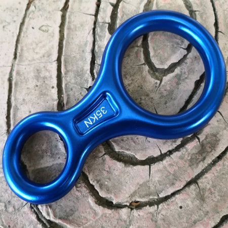 Aluminum Alloy 8-Character Ring Descender &ndash; Lightweight Blue