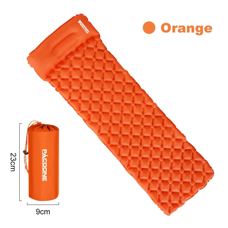 PACOONE Outdoor Camping Sleeping Pad &ndash; Ultra Lightweight Orange