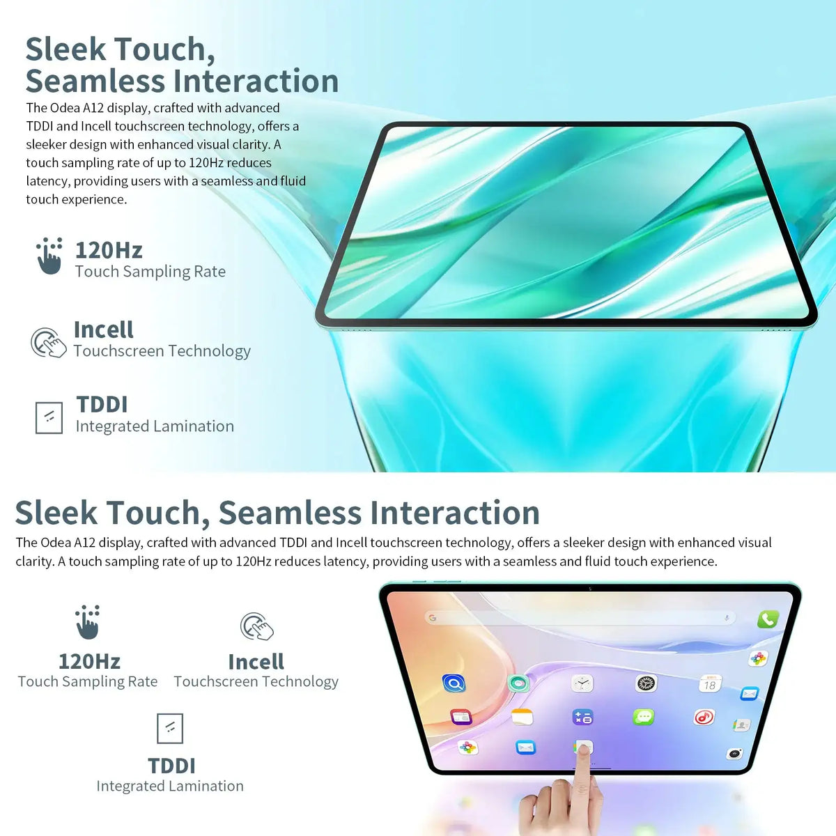 Odea A12 Android 14 Tablet 12in 128GB ROM 8000mAh Display