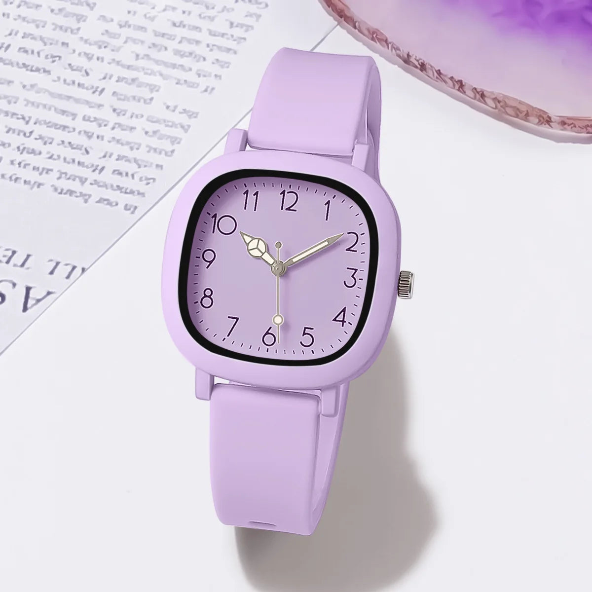 Fashionable Women's Quartz Watch with Silicone Band 2024 PURPLE
