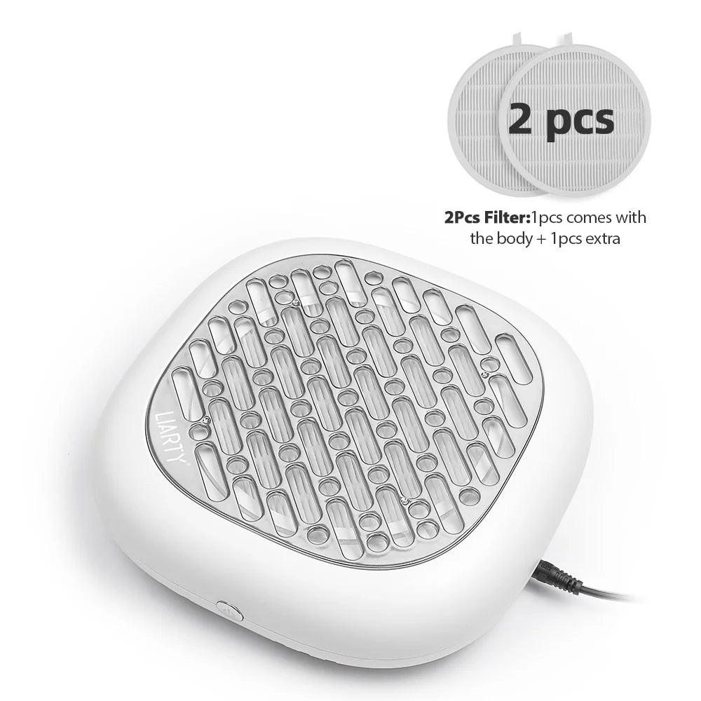 130W Powerful Brushless Nail Dust Collector &ndash; Super Suction Nail Dust Extractor Silver / US PLUG (100-110V)