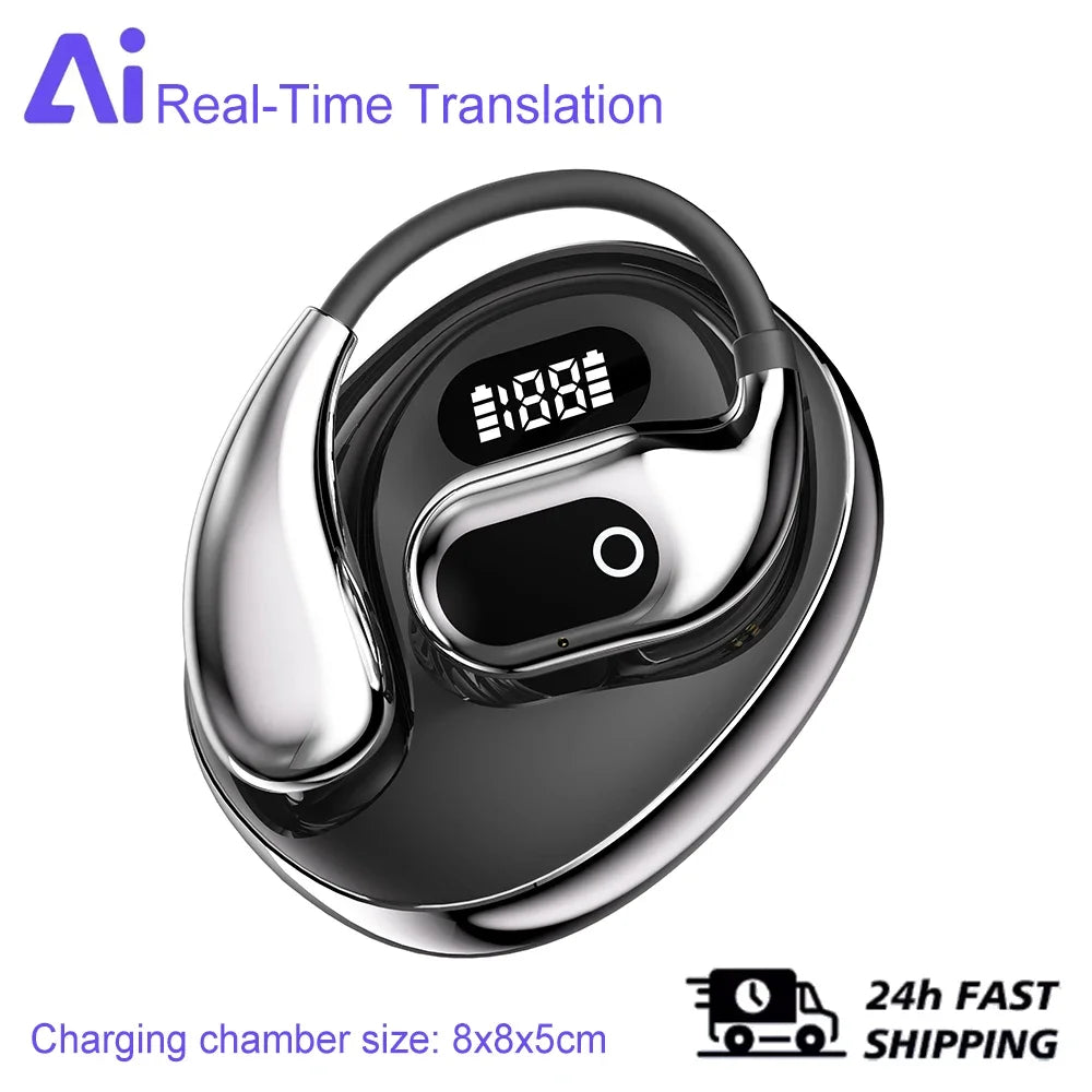 AI Translator Earphones Black-With Ai