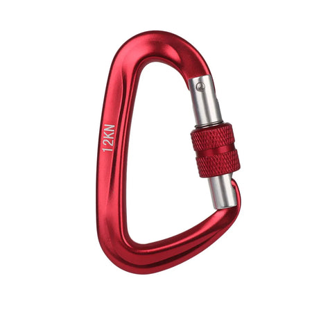 12KN 7075 Outdoor Climbing Equipment Buckle Climbing Carabiner D Shape Quickdraws Professional Climbing Buckle Lock Safety Lock Red-12KN
