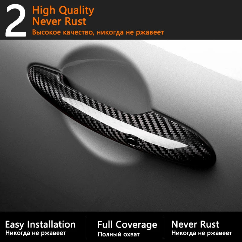 Carbon Fiber Door Handle Covers for Cupra Born 2021-2023 - Stylish Car Accessories with Protective Film Stickers Trim