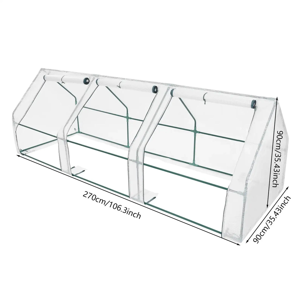 Large Walk-In Garden Greenhouse 9x3x3ft Pop-Up &ndash; Easy Setup Ivory / GERMANY