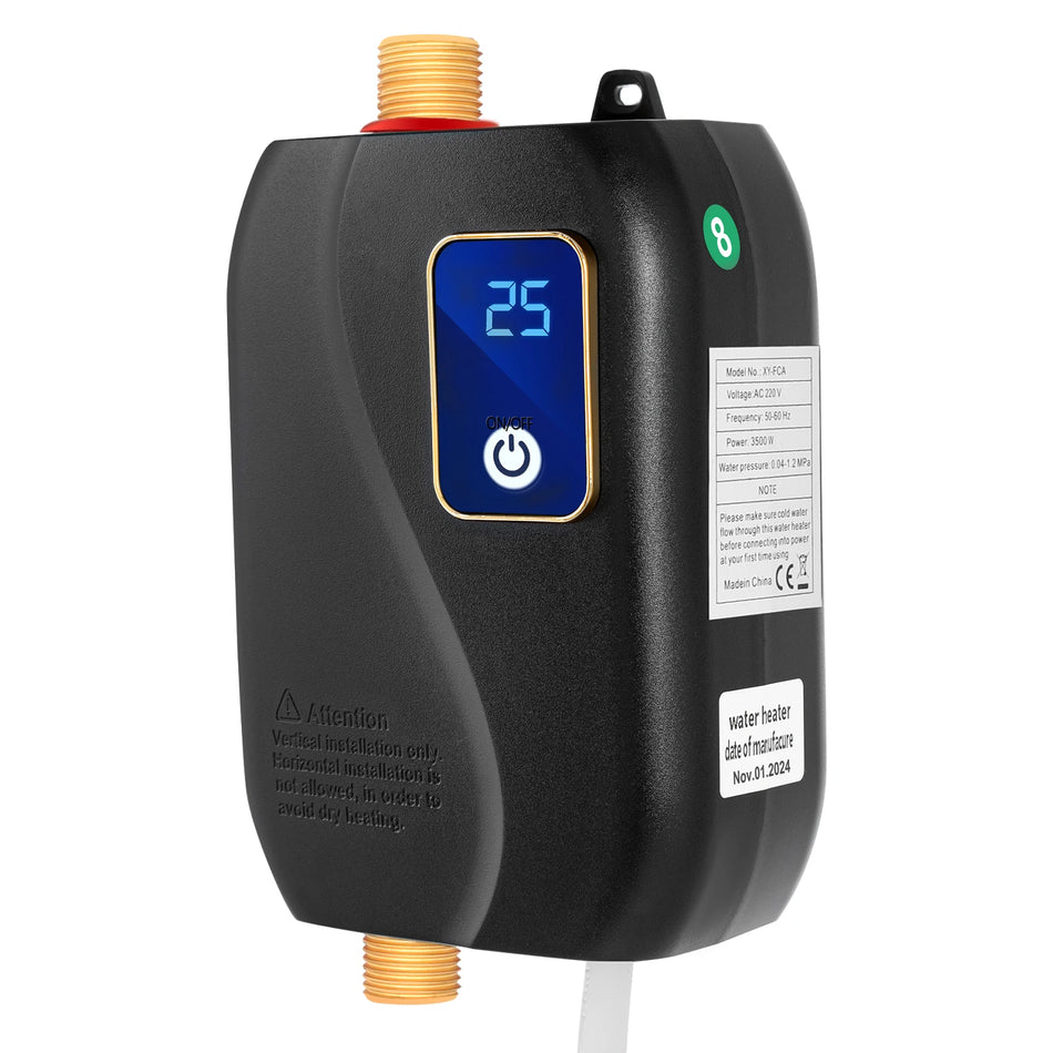 3500W Tankless Under-Sink Vattenvärmare med Justerbar 25-50°C, 220V