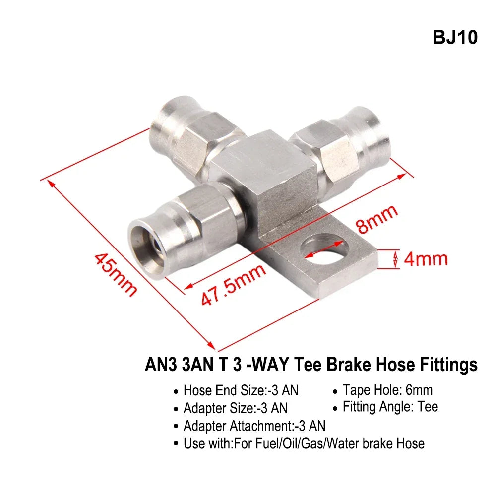 Stainless Steel Hydraulic Brake Banjo Fitting With AN3 M10x1 For Motorcycles by InterCyprus Trading Ltd
