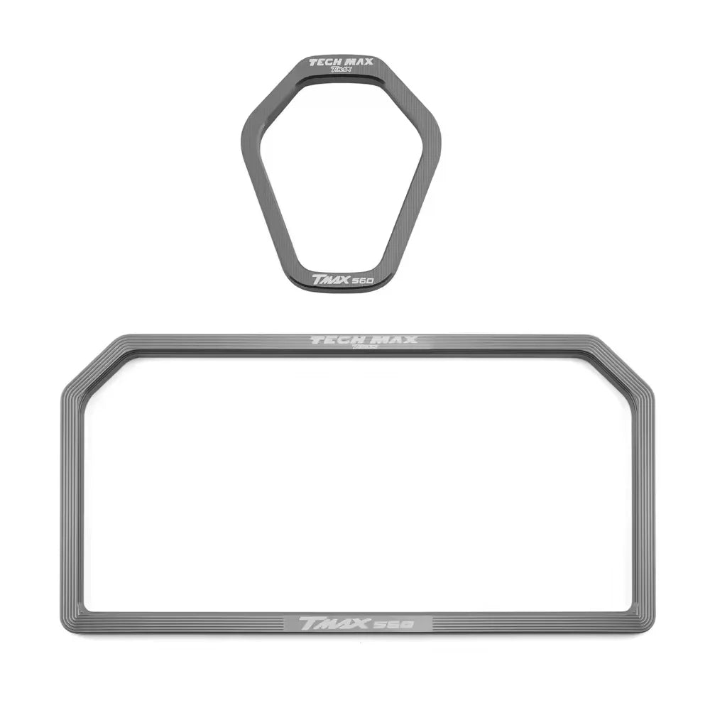 RSMINMOTO CNC Aluminium Meter Cover &amp; Switch Protector for Yamaha TMAX560 Tech Max Sliver